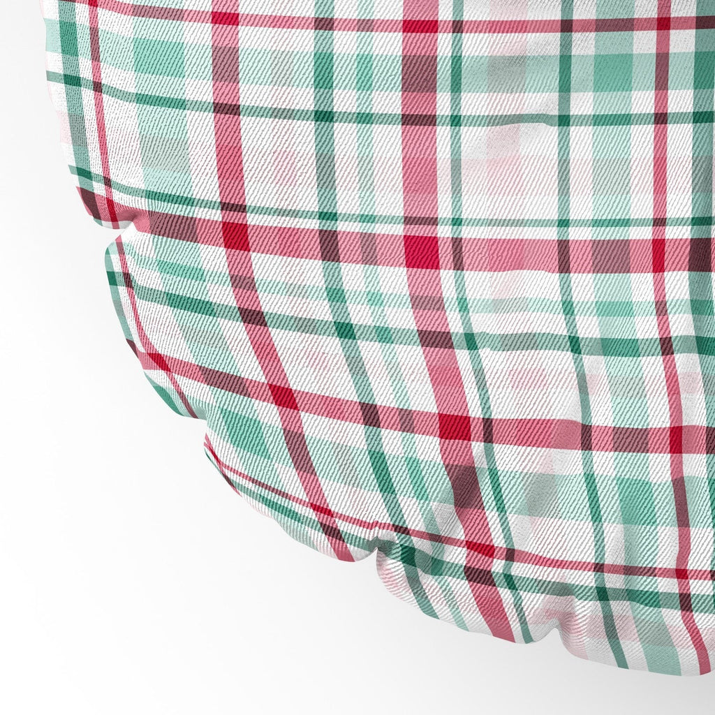 Lisa Argyropoulos Merry Vintage Plaid Floor Pillow Round