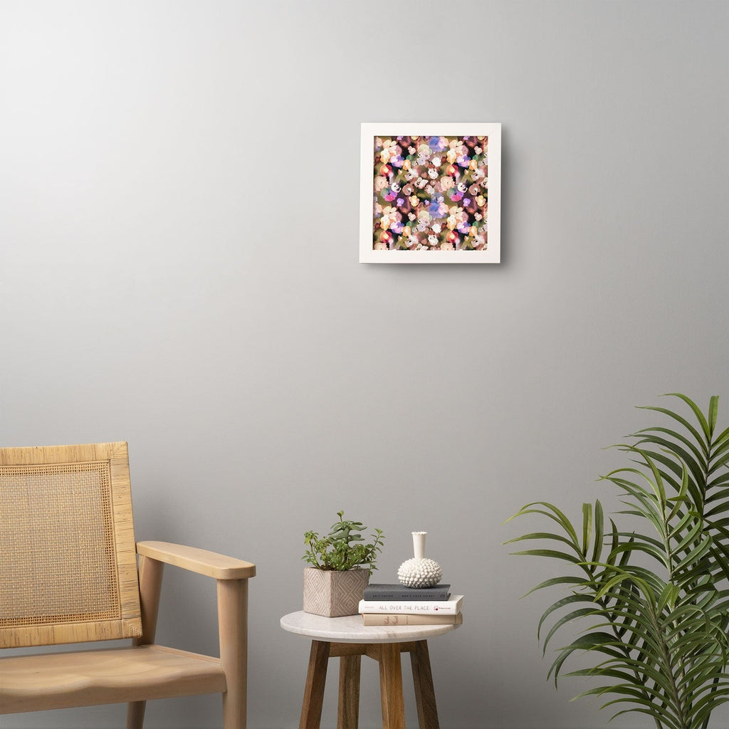 Ninola Design Botanic Retreat Ombre Abstract Watercolor Flowers Pink gold Framed Wall Art
