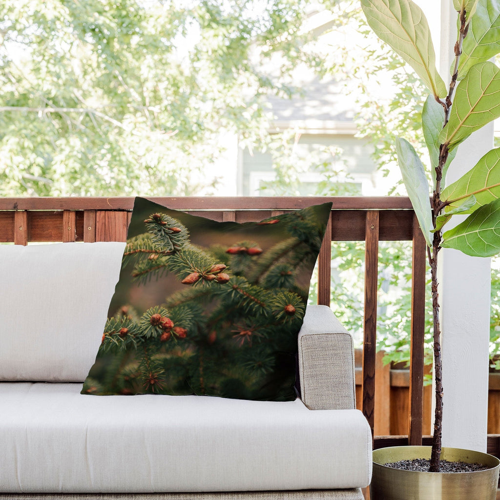 Hannah Kemp Spruce Tips Outdoor Throw Pillow