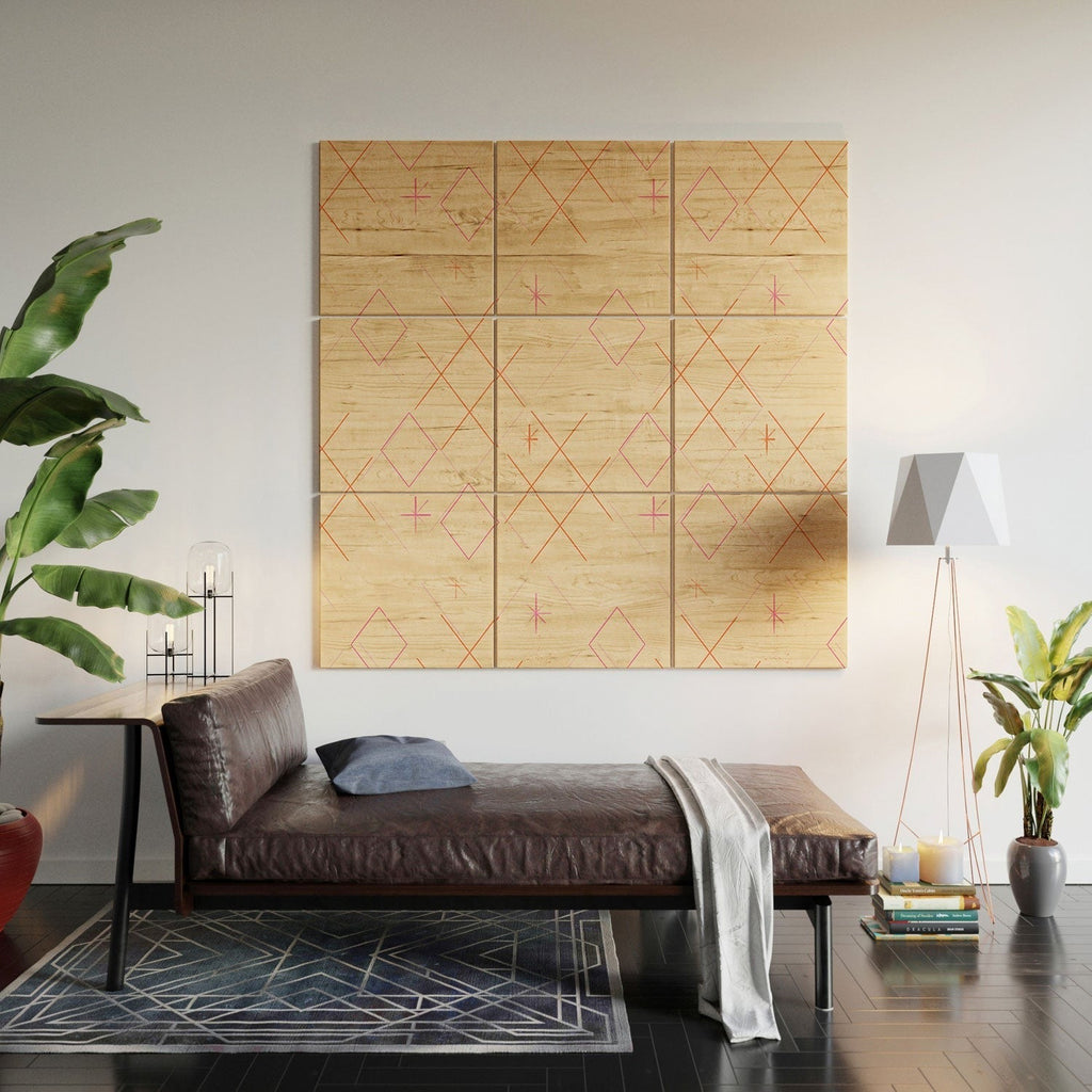 Little Om Starry Web cream Wood Wall Mural