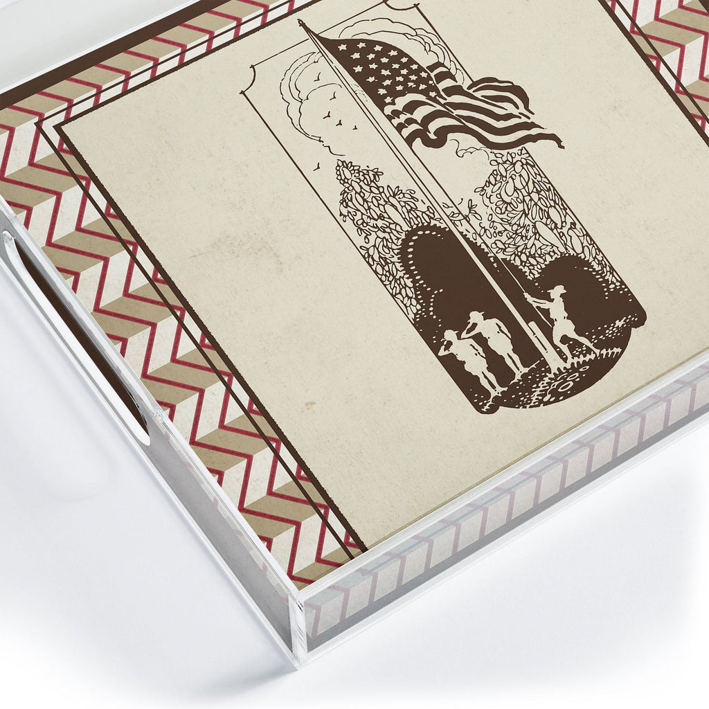 DENY Designs Flag Raisers Striped Square Acrylic Tray