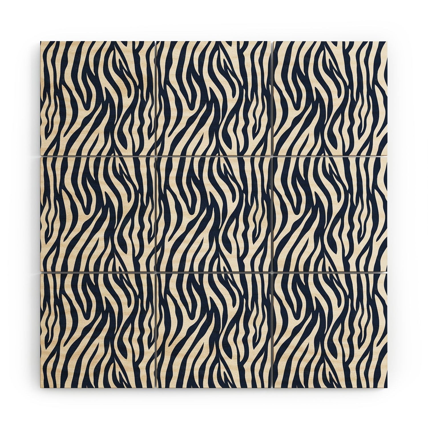 Avenie BR Navy Tiger Stripes Wood Wall Mural