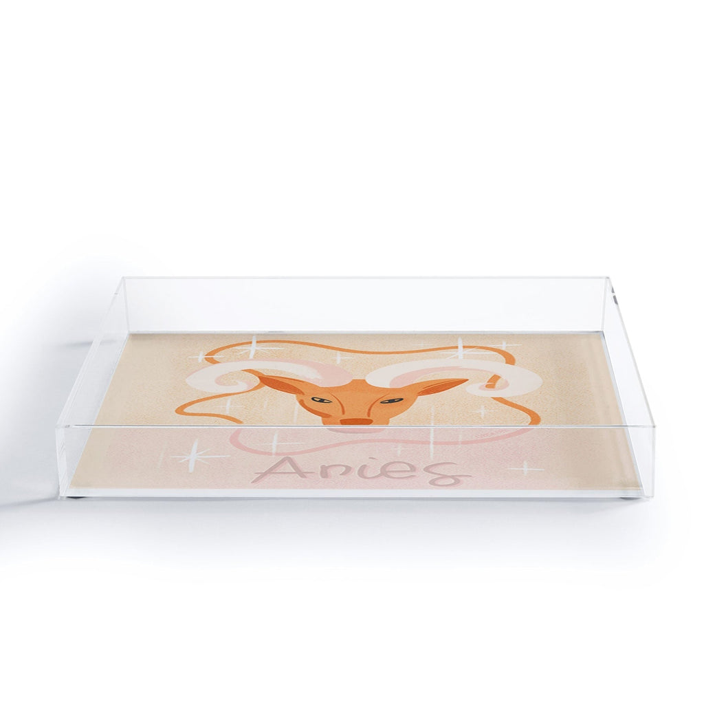 Little Om Zodiac Signs Aries Acrylic Tray