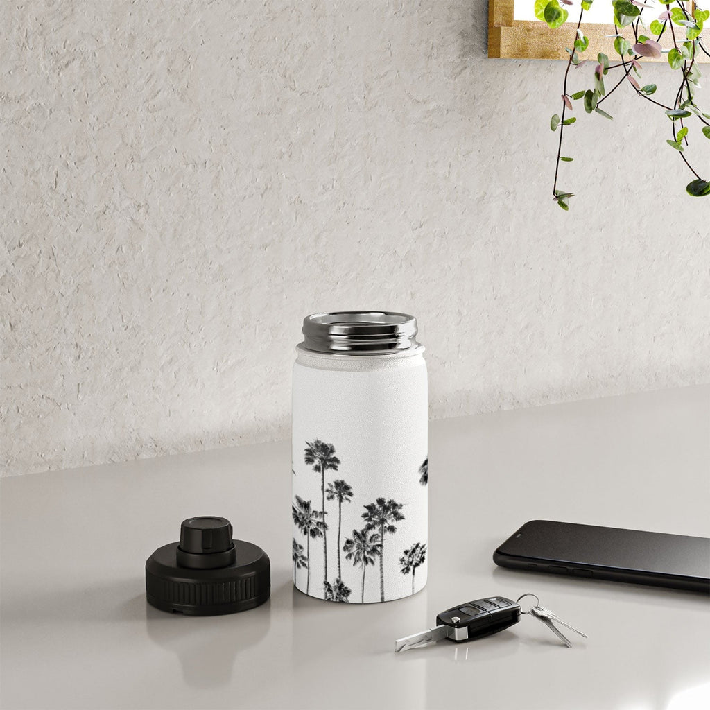 Gal Design Black And White Palms Water Bottle