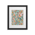 Ninola Design Botanic Retreat Floral Oleander Whimsical Teal Green Framed Art Print