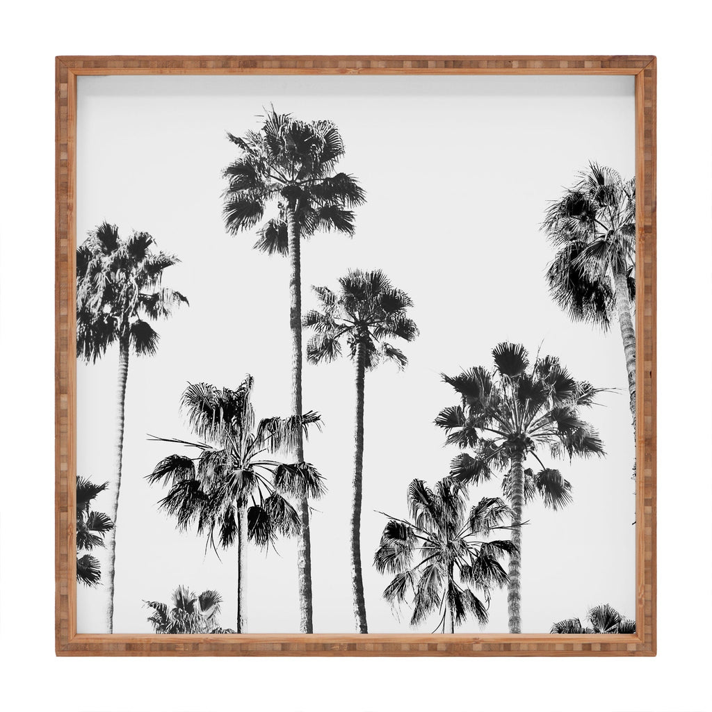 Gal Design Black And White Palms Square Tray