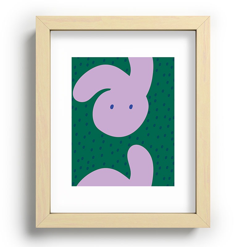 Camilla Foss Pebbles and Rabbit Recessed Framing Rectangle