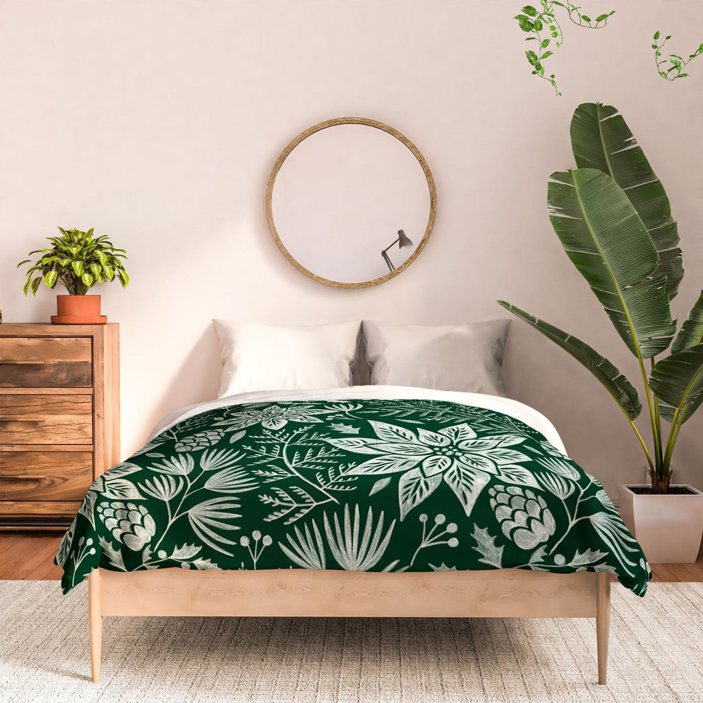 Pimlada Phuapradit Christmas Poinsettia Comforter