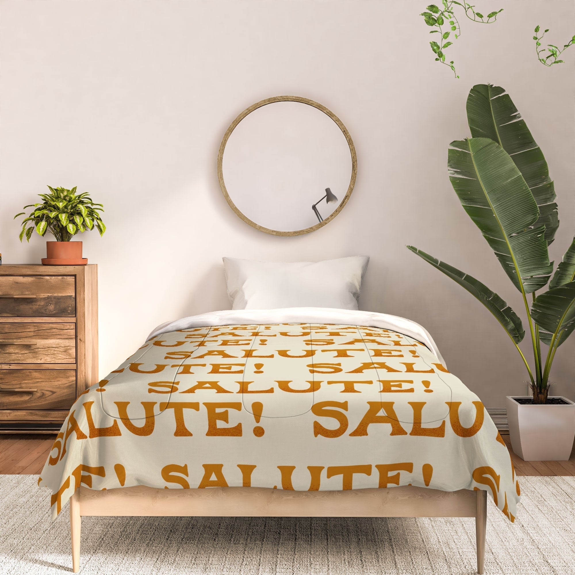 Jessica Molina Salute Gold Pattern on Cream Comforter