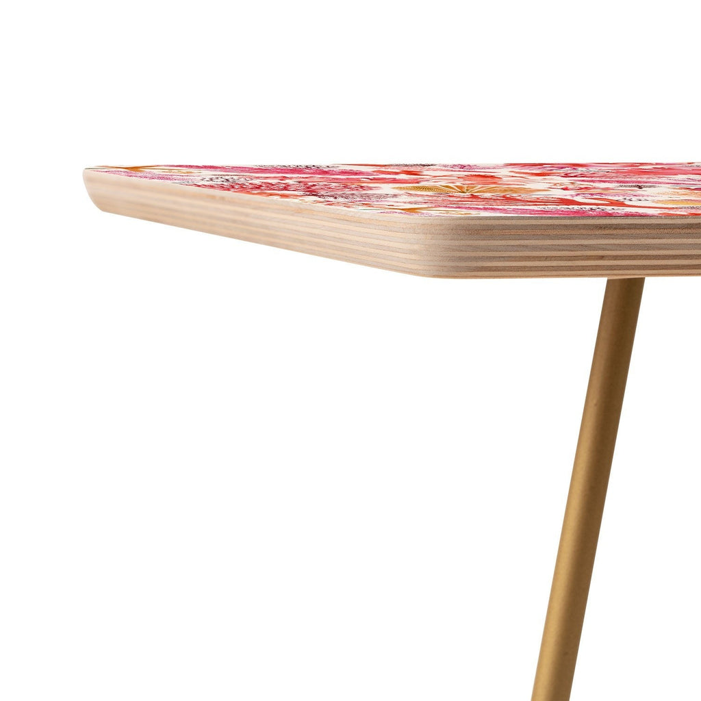 Ninola Design Botanic Retreat Coral Reef Crab Lobster Red Side Table
