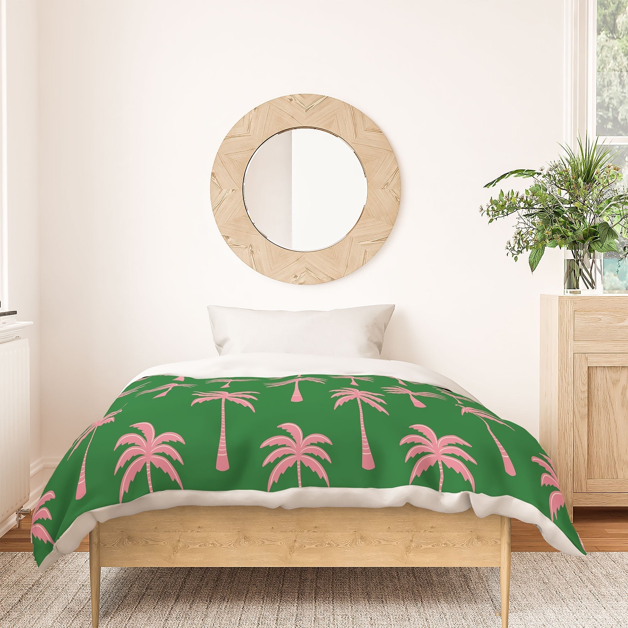 Design by Spark Pink Palm Tree Oasis Duvet Cover