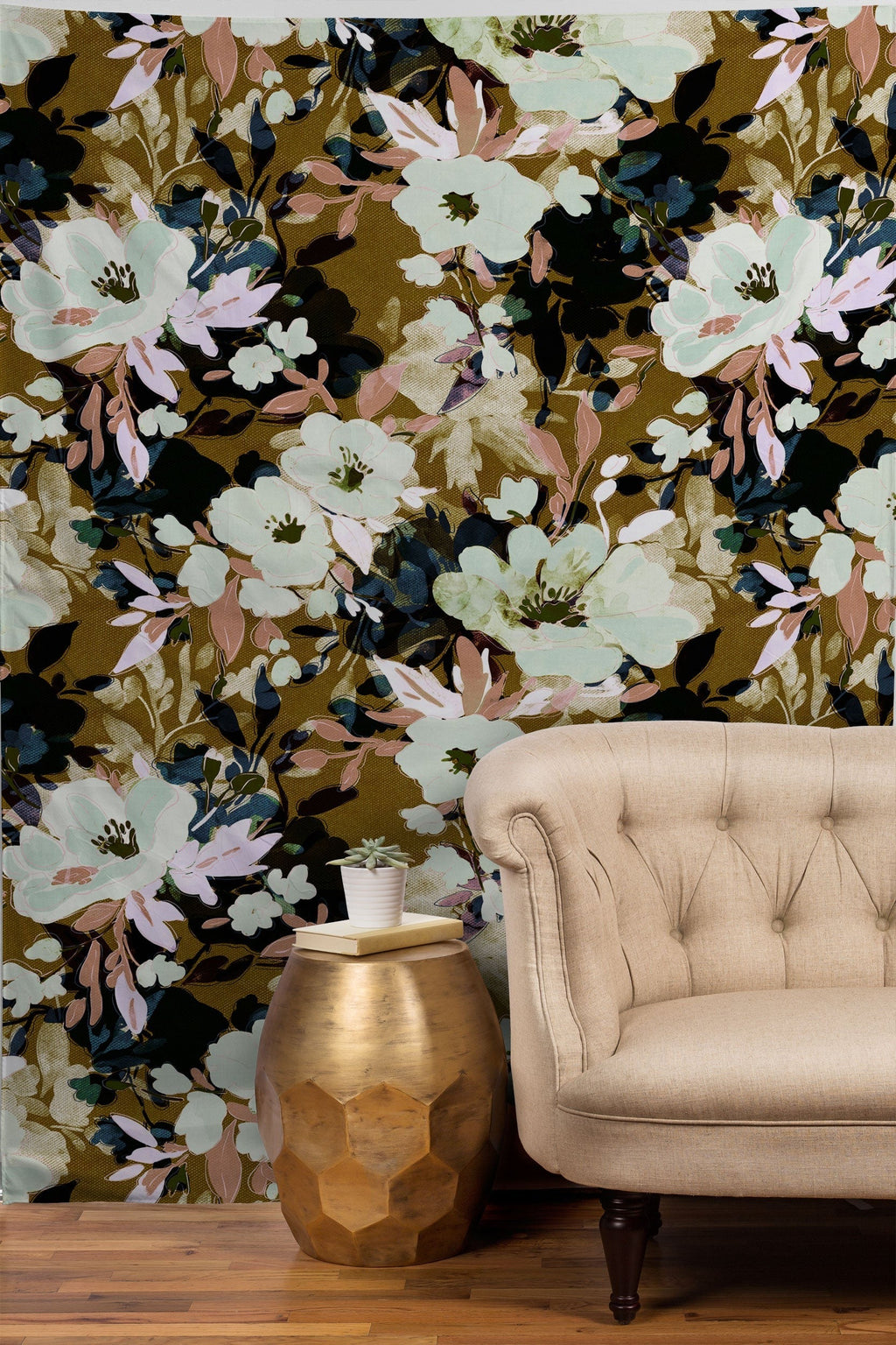 Marta Barragan Camarasa Romantic Floral Fusion Tapestry