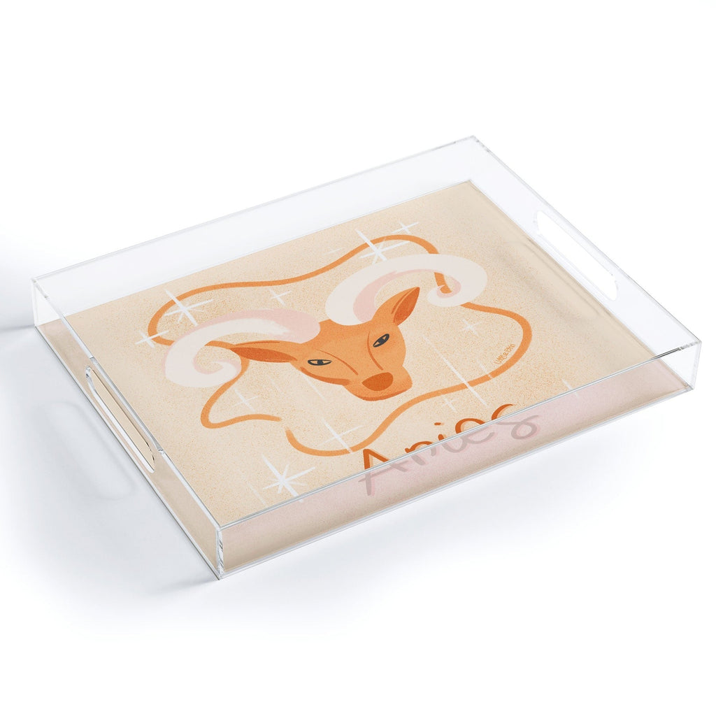Little Om Zodiac Signs Aries Acrylic Tray