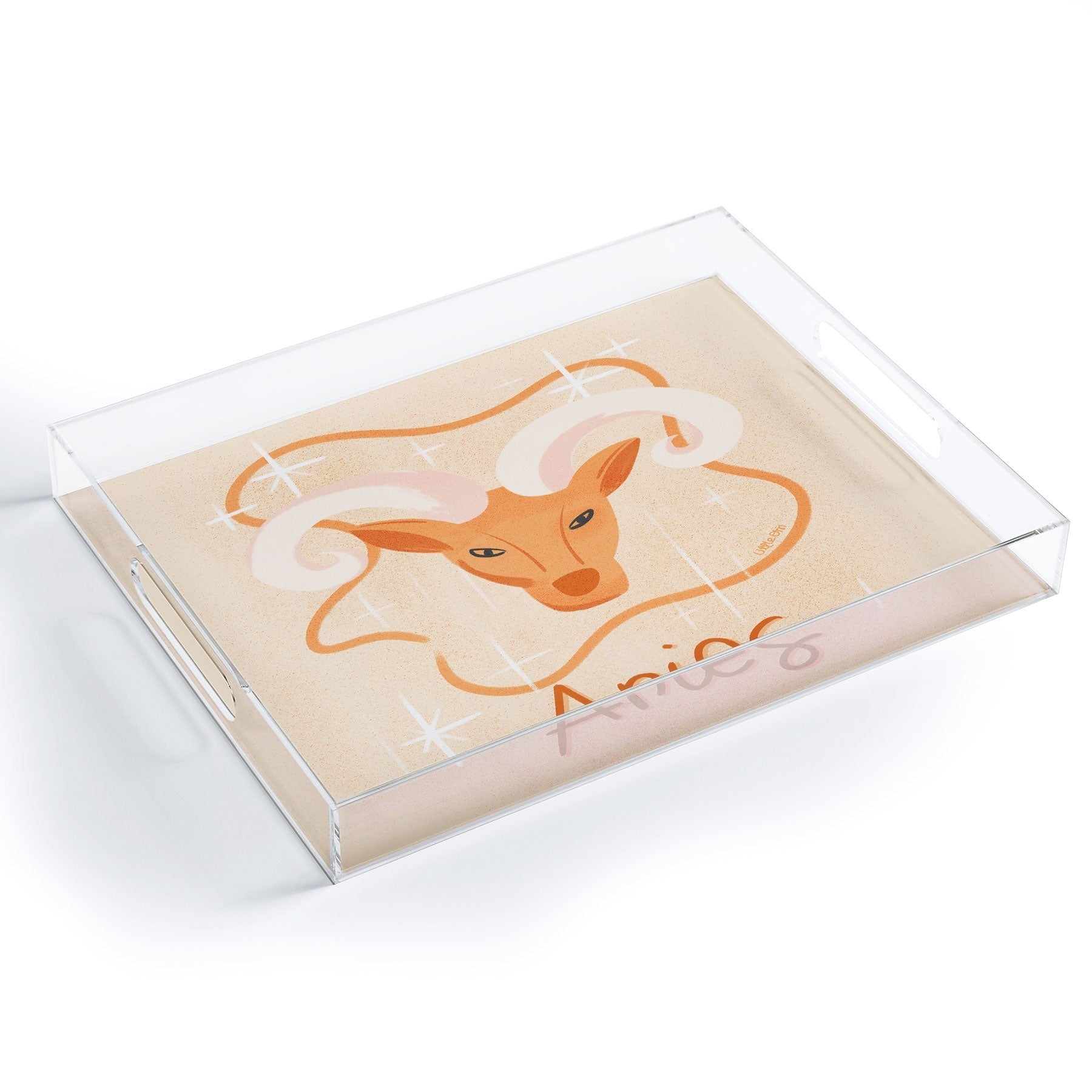 Little Om Zodiac Signs Aries Acrylic Tray