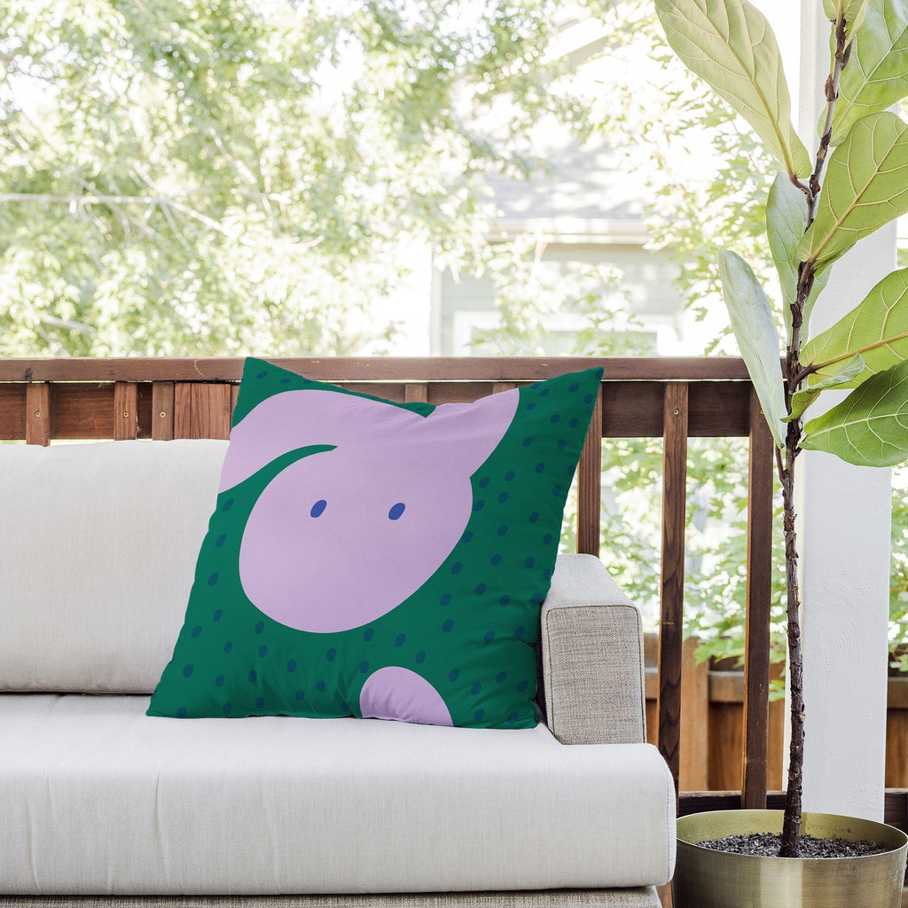 Camilla Foss Pebbles and Rabbit Outdoor Throw Pillow