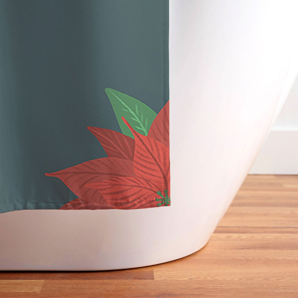 Design by Spark Poinsettia Florals Shower Curtain