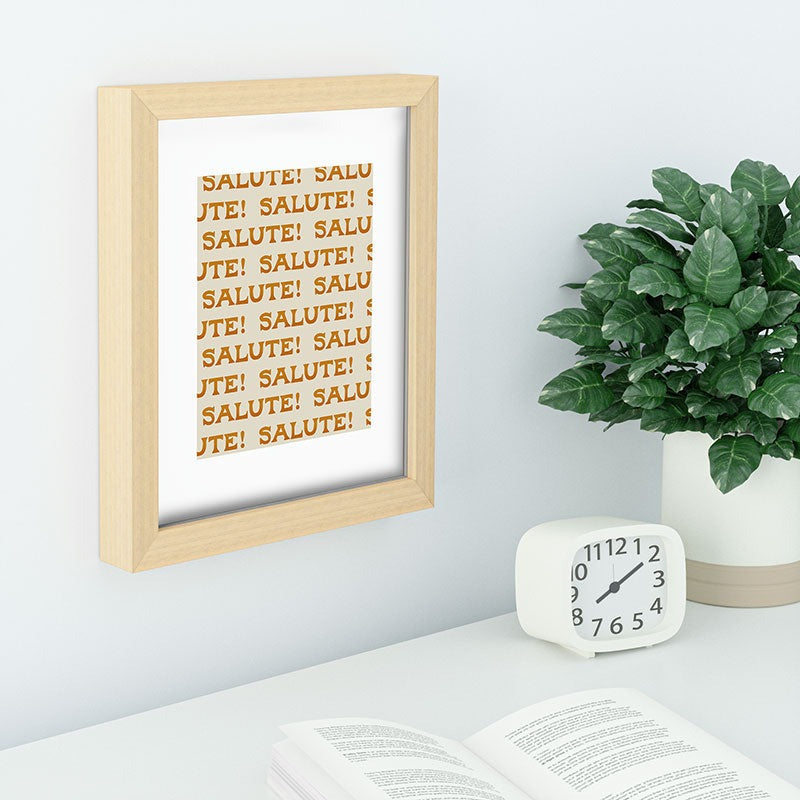 Jessica Molina Salute Gold Pattern on Cream Recessed Framing Rectangle