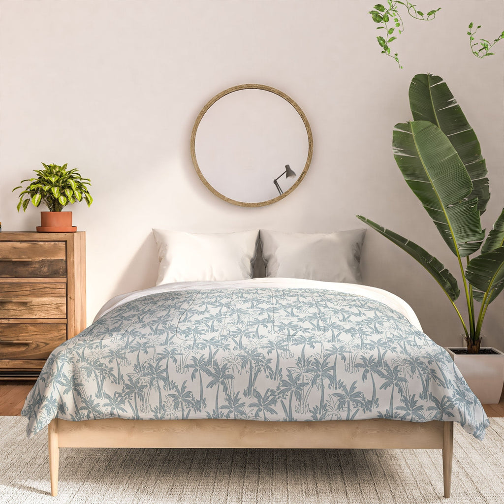 CoastL Studio Palm Forest Coastal Blue Comforter