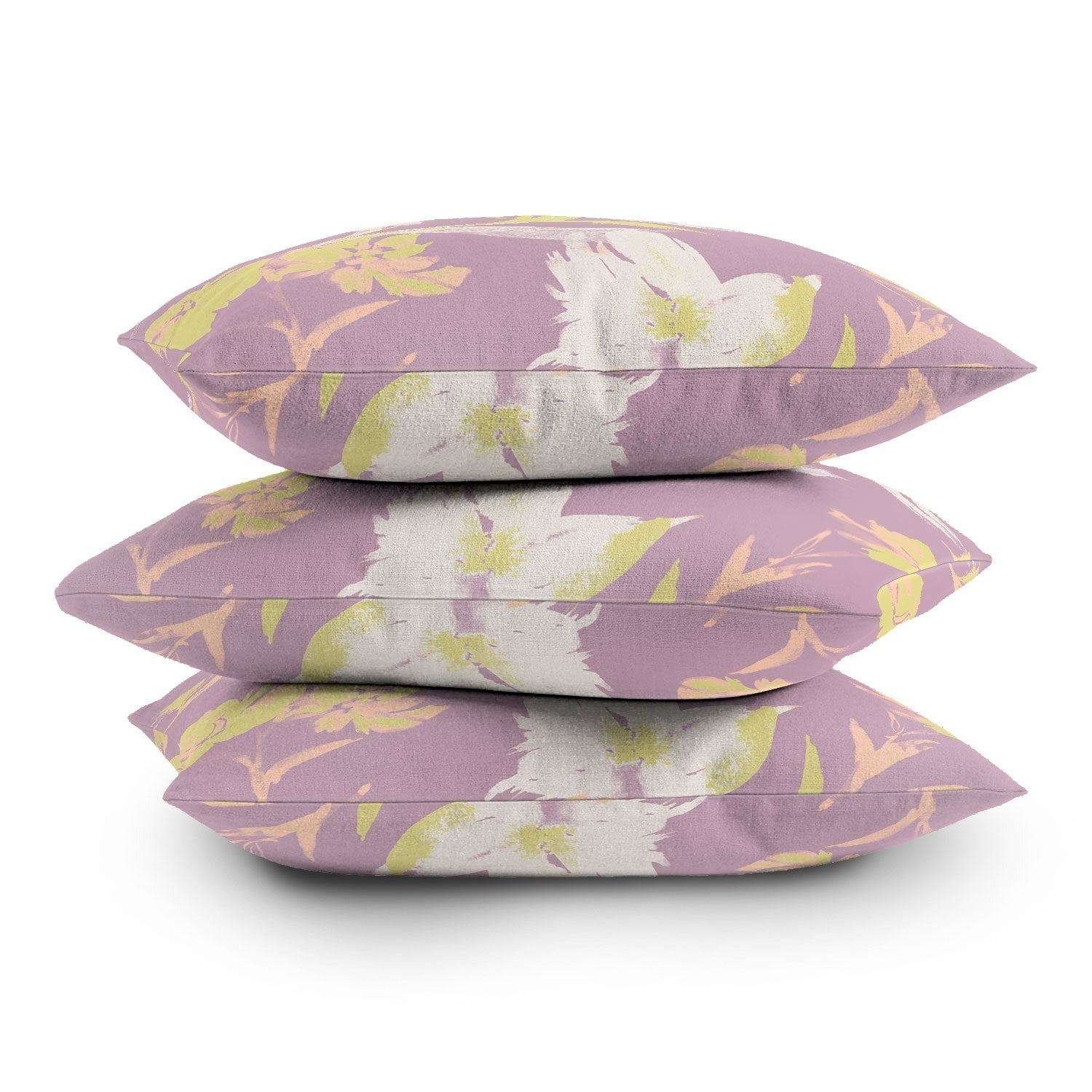 Gabriela Fuente Emma Lilac Floral Outdoor Throw Pillow