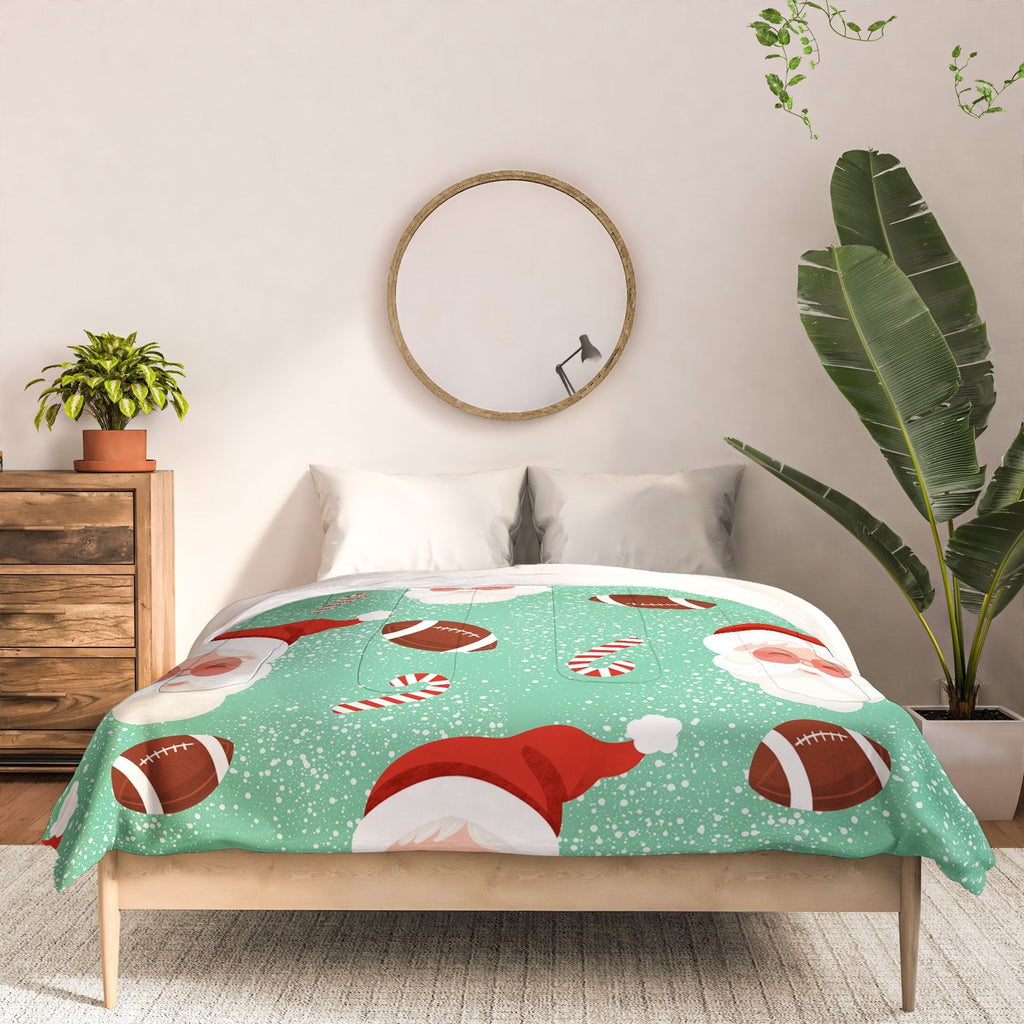 Design by Spark Sporty Football Santa Holiday Comforter