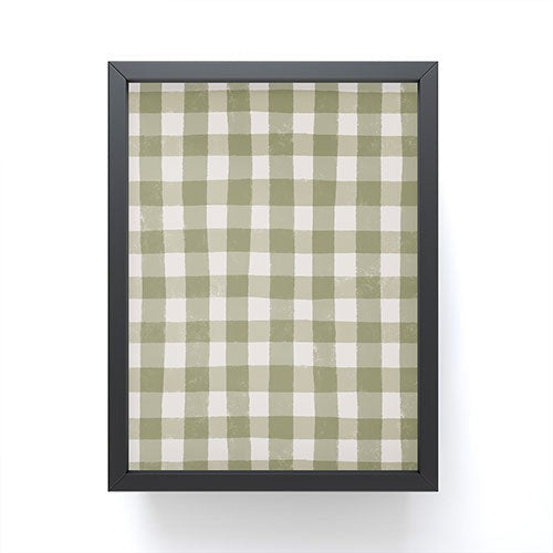 Menina Lisboa Rustic Green Plaid Framed Mini Art Print