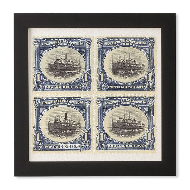 DENY Designs 1901 1c Fast Lake Navigation Stamps Framed Wall Art