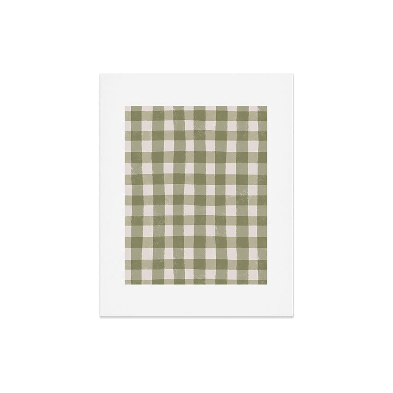 Menina Lisboa Rustic Green Plaid Art Print