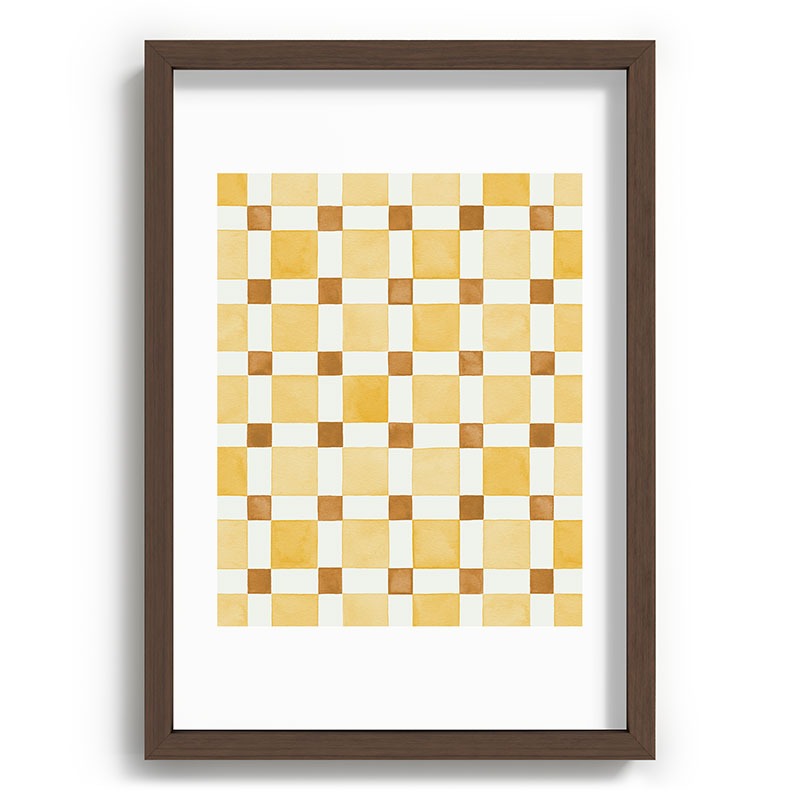 Ninola Design Everyday Artifact Checker Mosaic Tiles Geometry Yellow Recessed Framing Rectangle