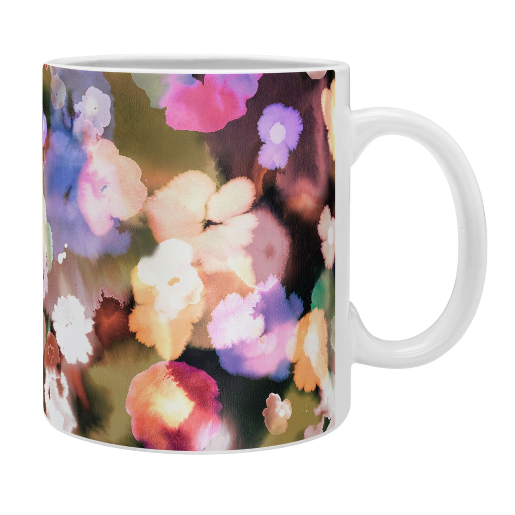 Ninola Design Botanic Retreat Ombre Abstract Watercolor Flowers Pink gold Coffee Mug