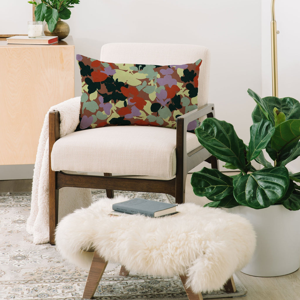 Marta Barragan Camarasa Retro Bloom Medley Oblong Throw Pillow