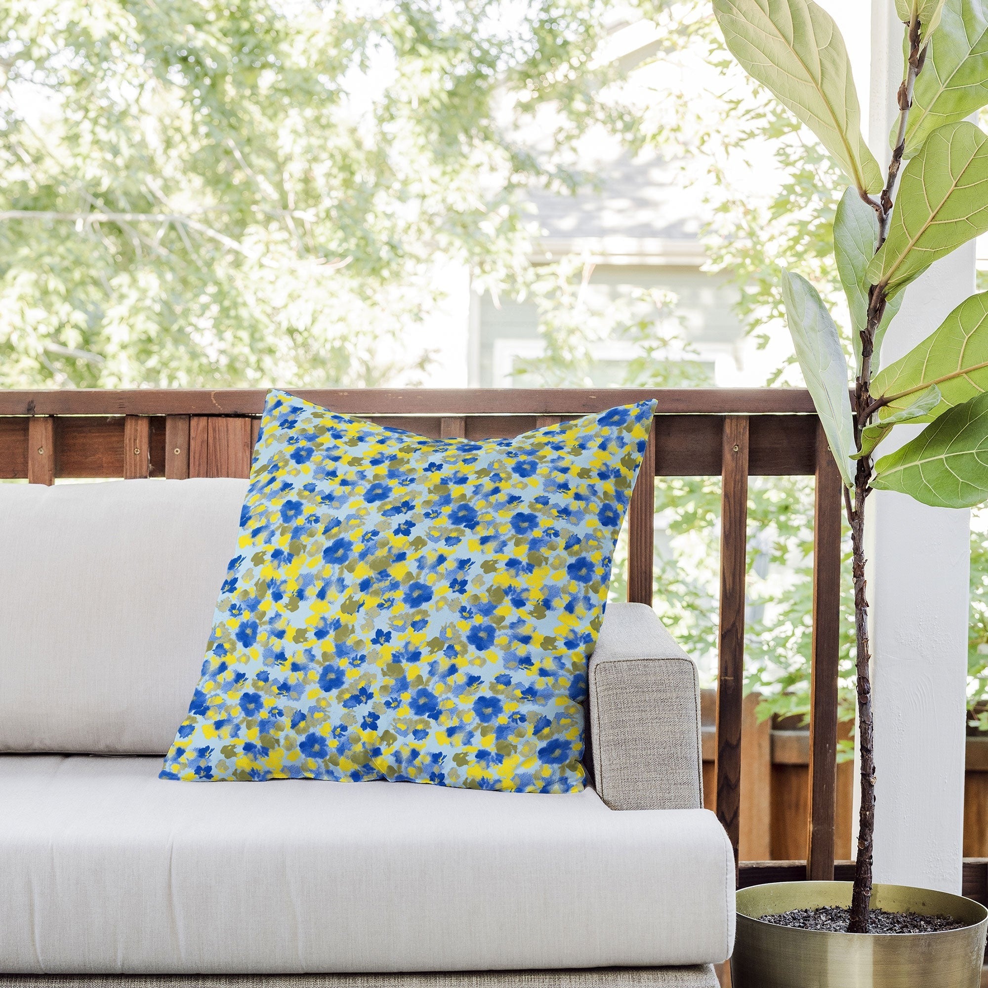 Gabriela Fuente Day Dreaming Watercolor Outdoor Throw Pillow