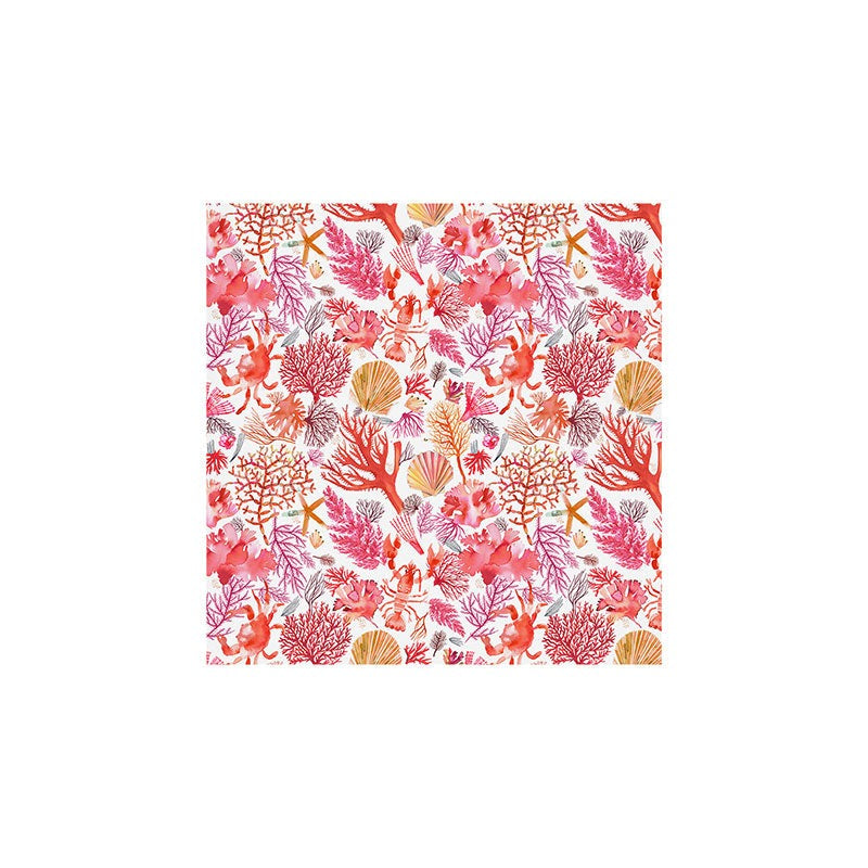 Ninola Design Botanic Retreat Coral Reef Crab Lobster Red Art Print