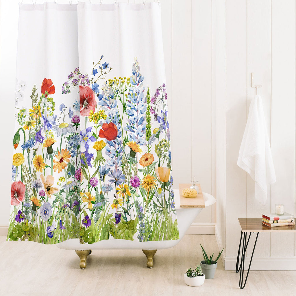 UtArt Colorful Midsummer Scandinavia Shower Curtain