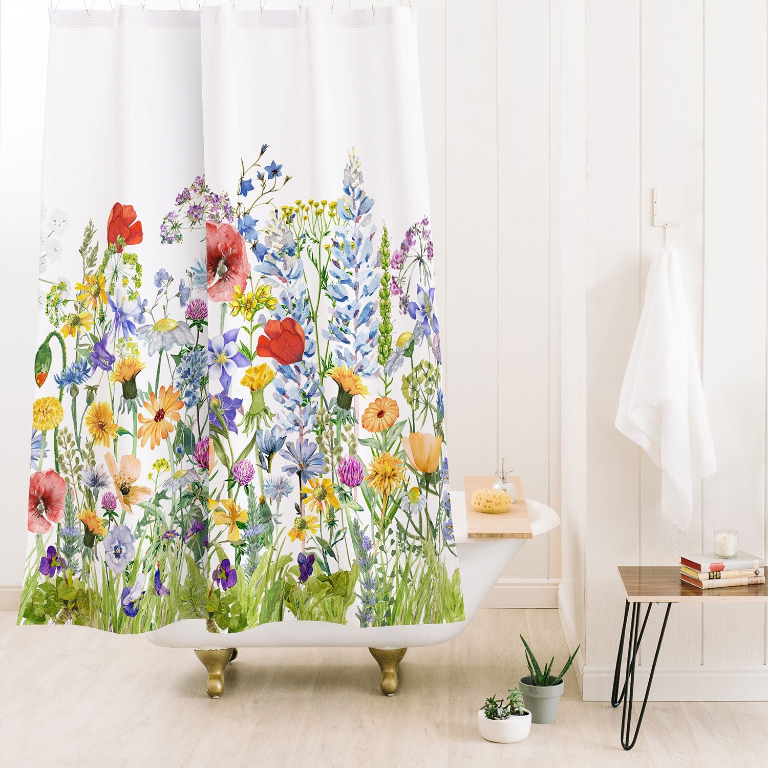 UtArt Colorful Midsummer Scandinavia Shower Curtain