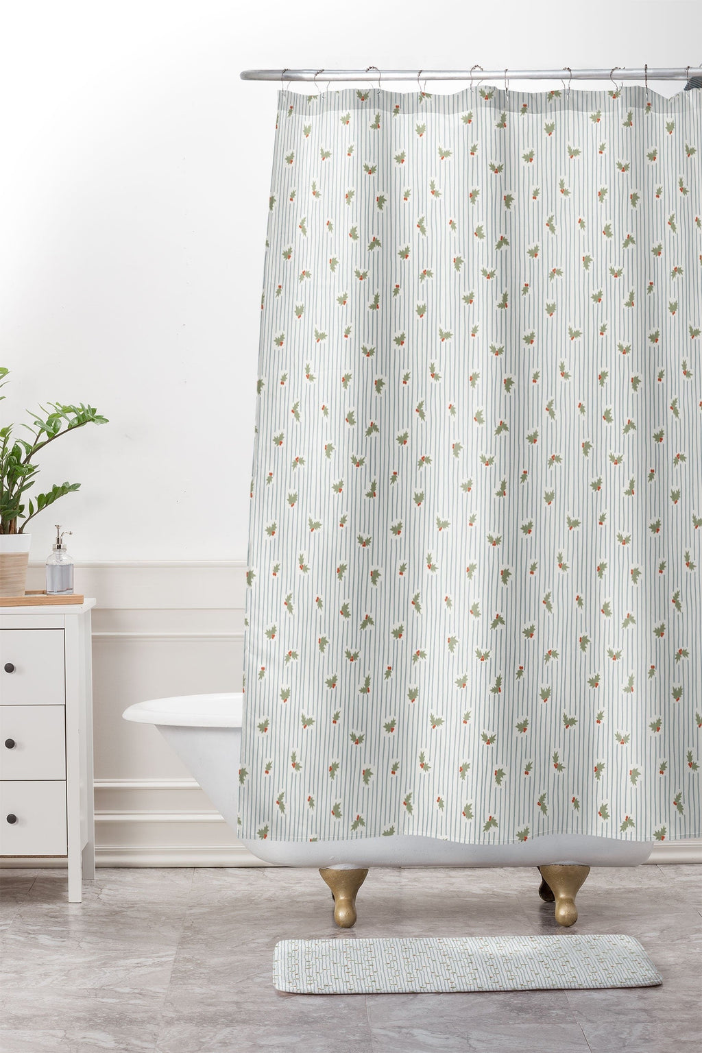 CoastL Studio Hand Drawn Holly Stripe Memory Foam Bath Mat