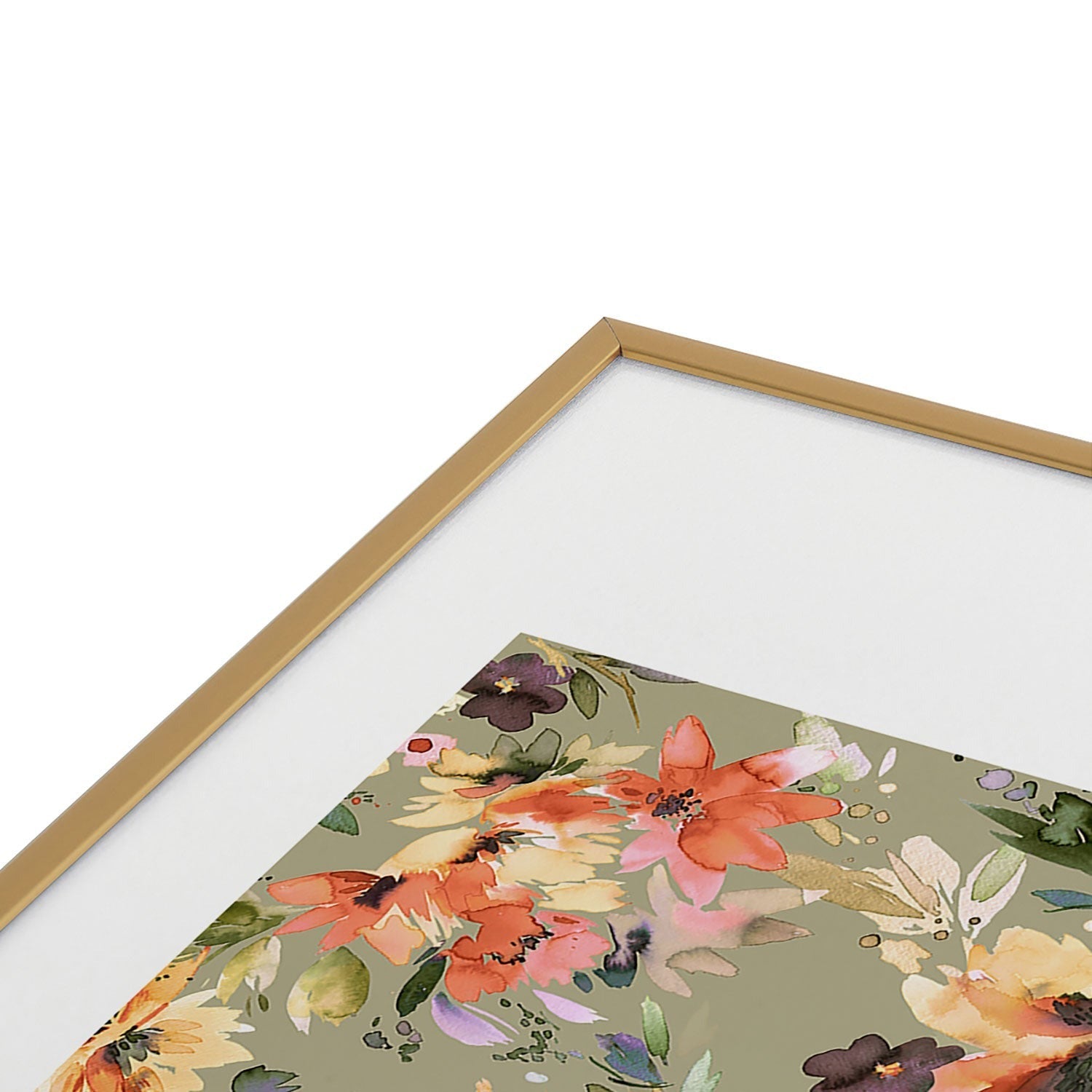 Ninola Design Botanic Retreat Painterly Tropical Flowers Sage Green Metal Framed Art Print