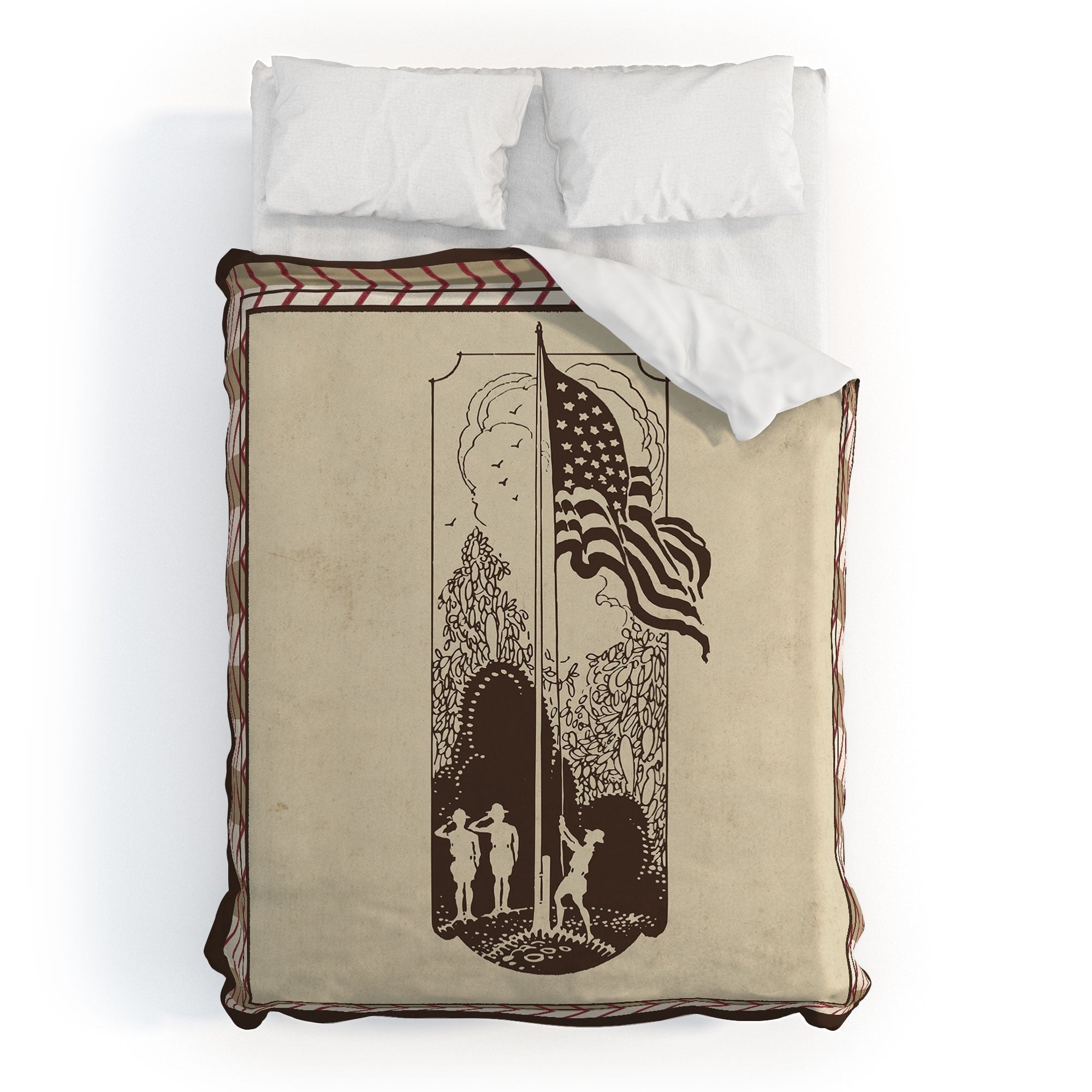 DENY Designs Flag Raisers Striped Square Duvet Cover