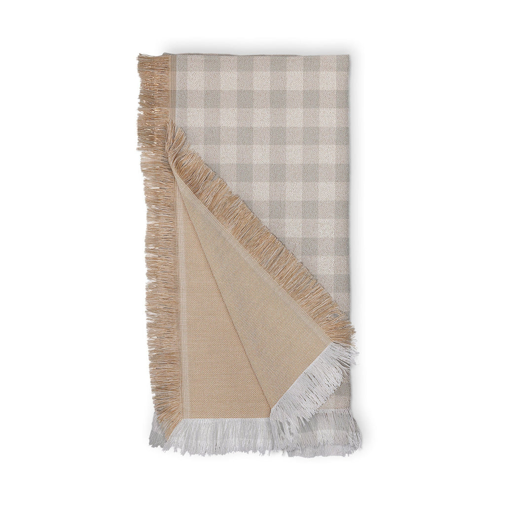 Colour Poems Gingham Plaid Pattern Cloud White Throw Blanket