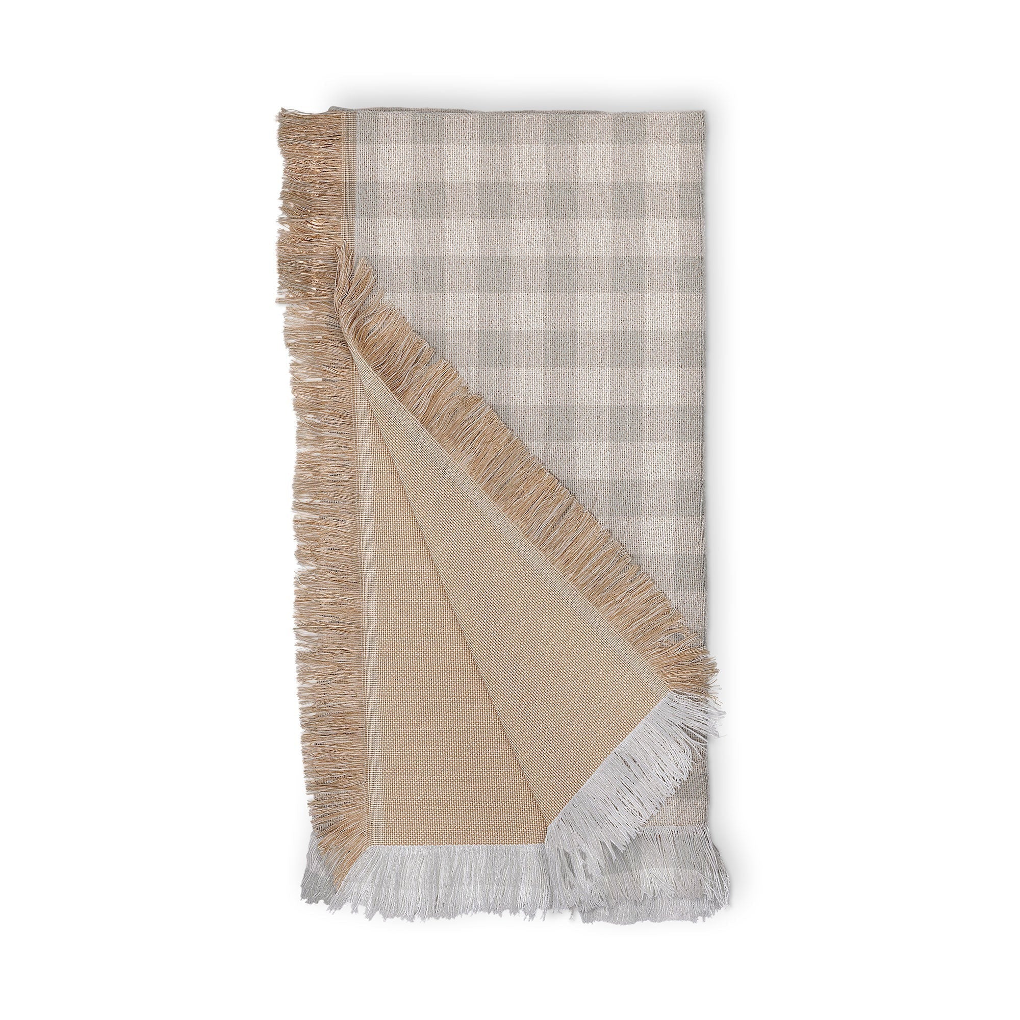 Colour Poems Gingham Plaid Pattern Cloud White Throw Blanket