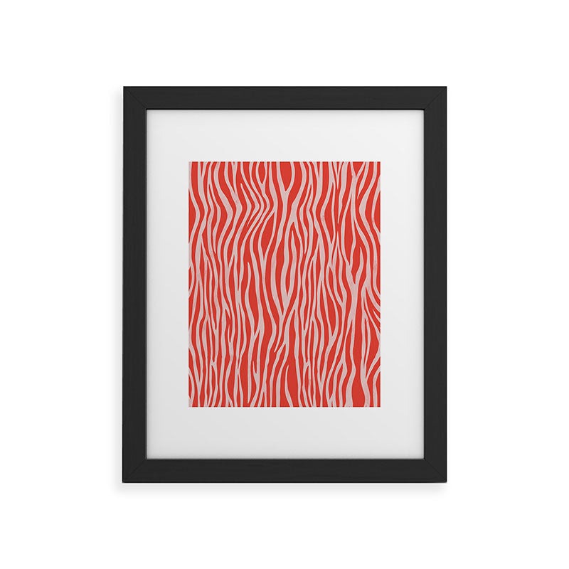 Avenie BR Red Zebra Stripe Framed Art Print