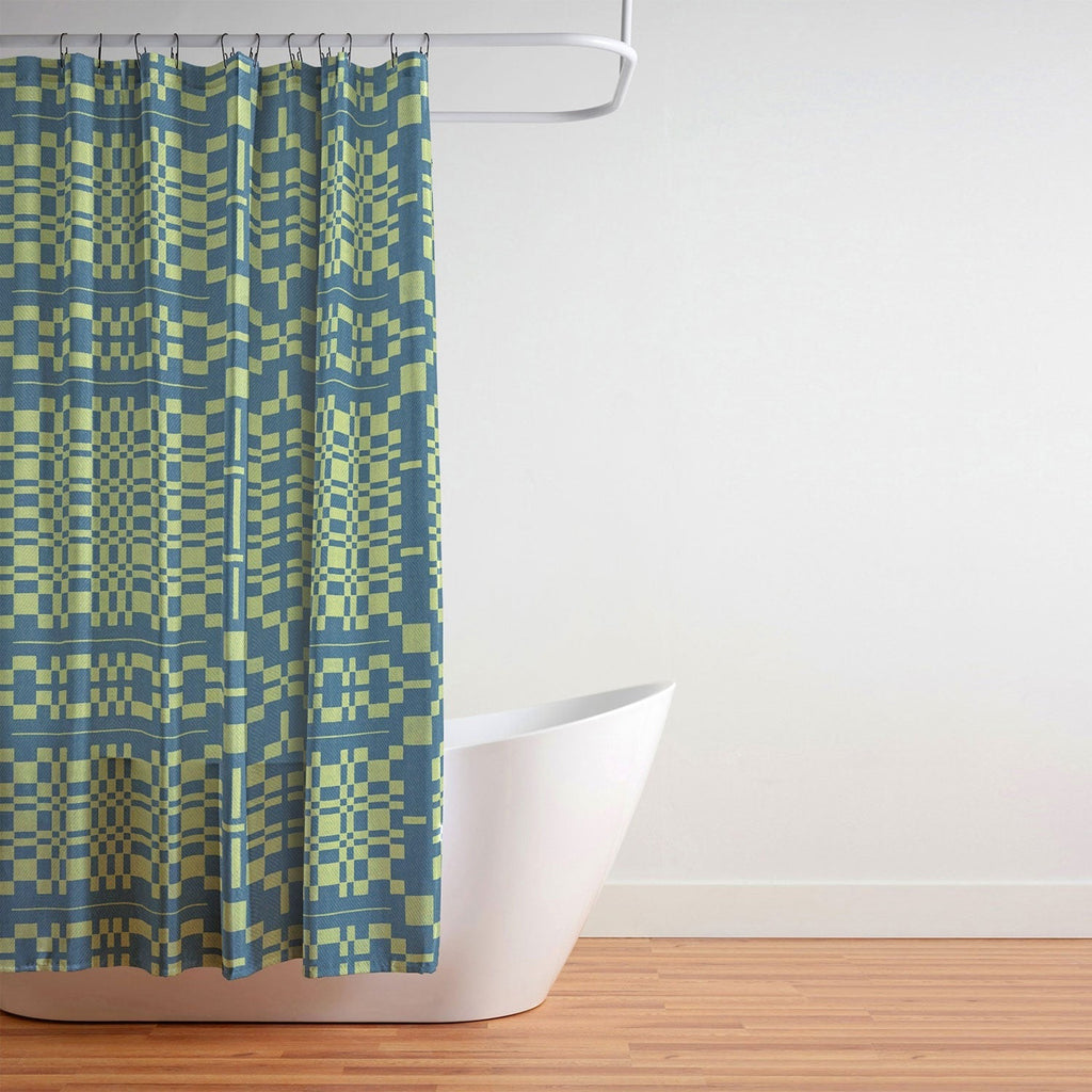 Marta Barragan Camarasa Nostalgic Grid Design Shower Curtain