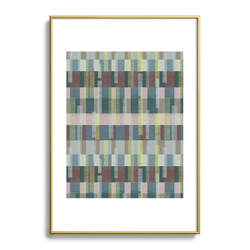 Marta Barragan Camarasa Dynamic Linear Blocks Metal Framed Art Print