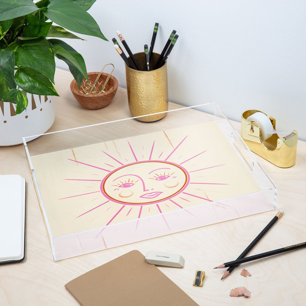 Little Om Celestial Sun cream Acrylic Tray