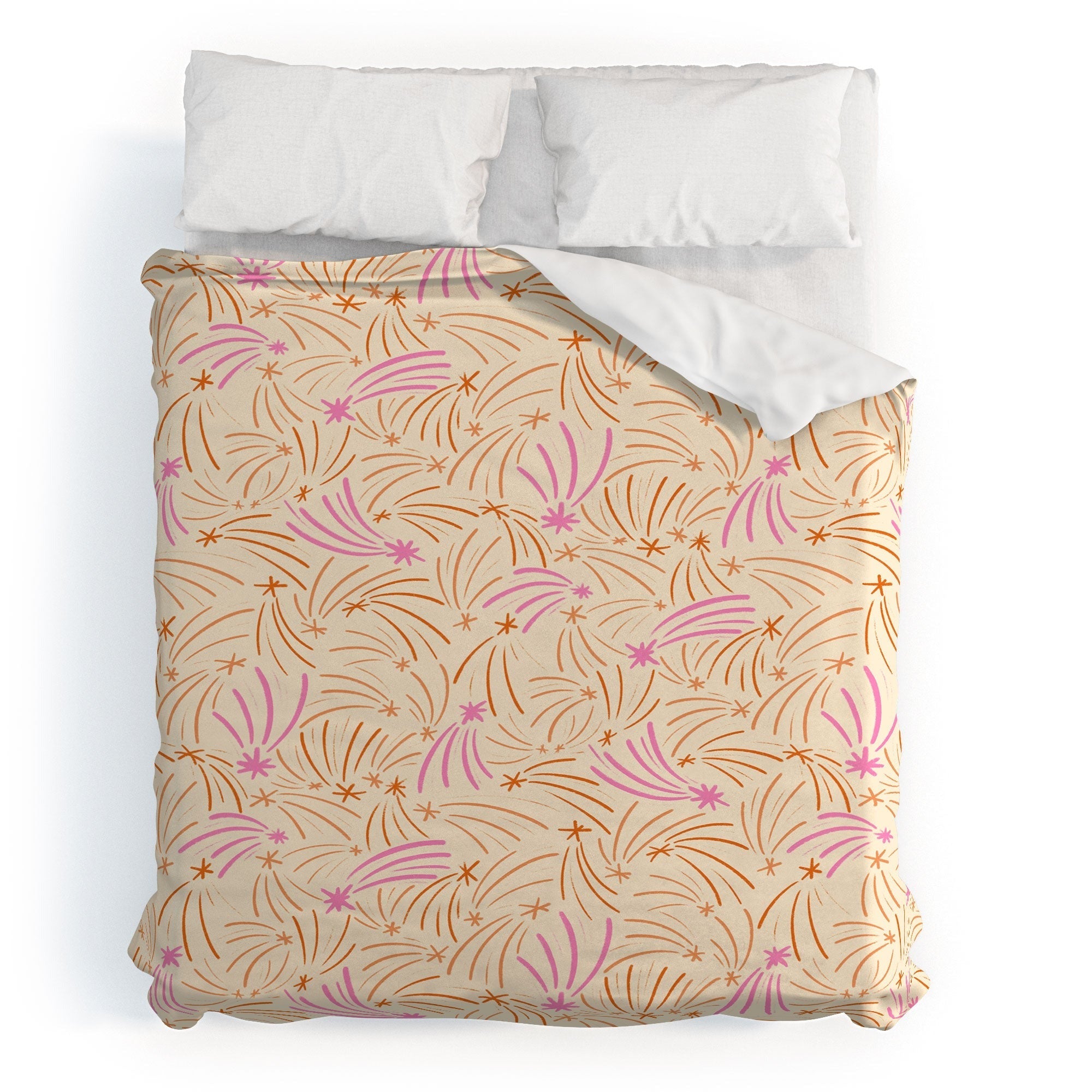 Little Om Pattern Shooting Stars cream Duvet Cover