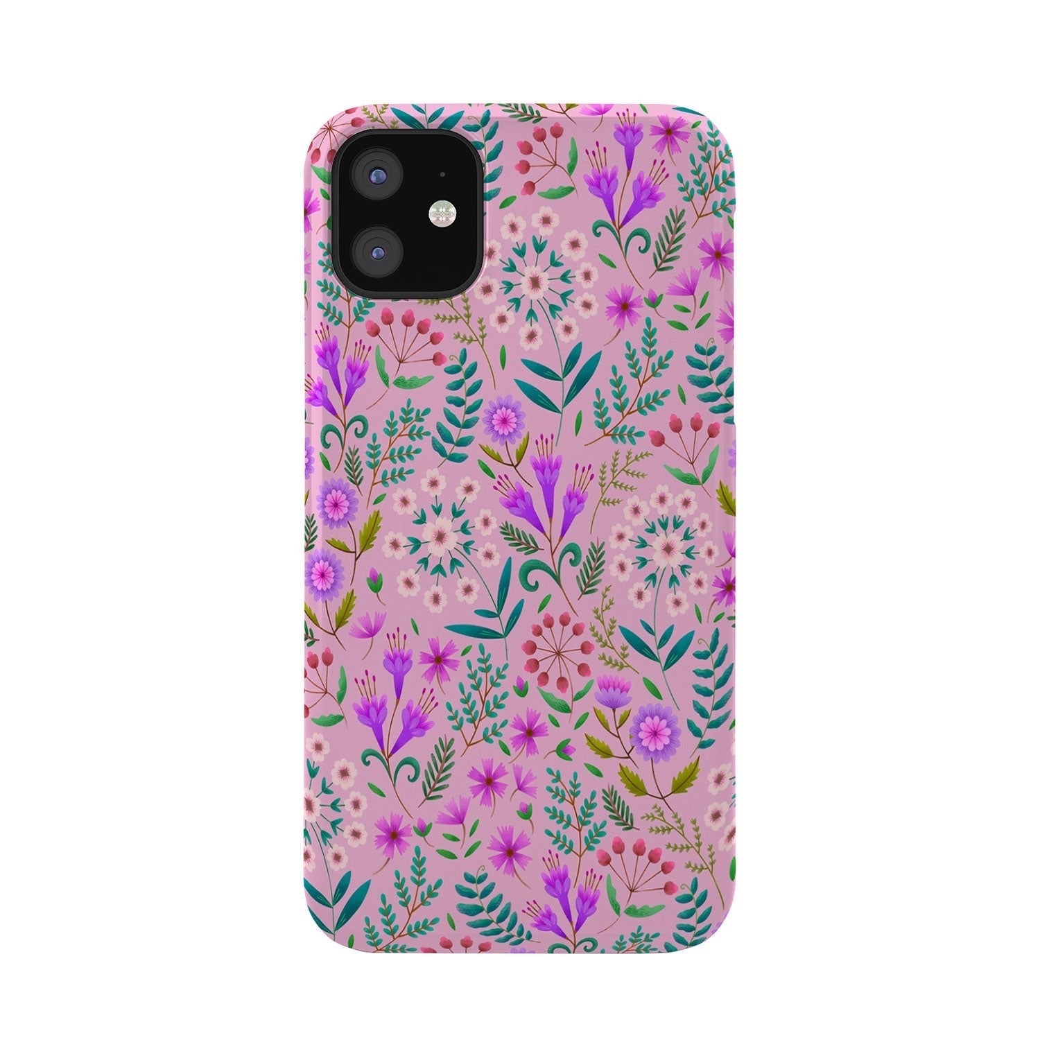 Pimlada Phuapradit Ditsy Purple Floral Half Drop Phone Case
