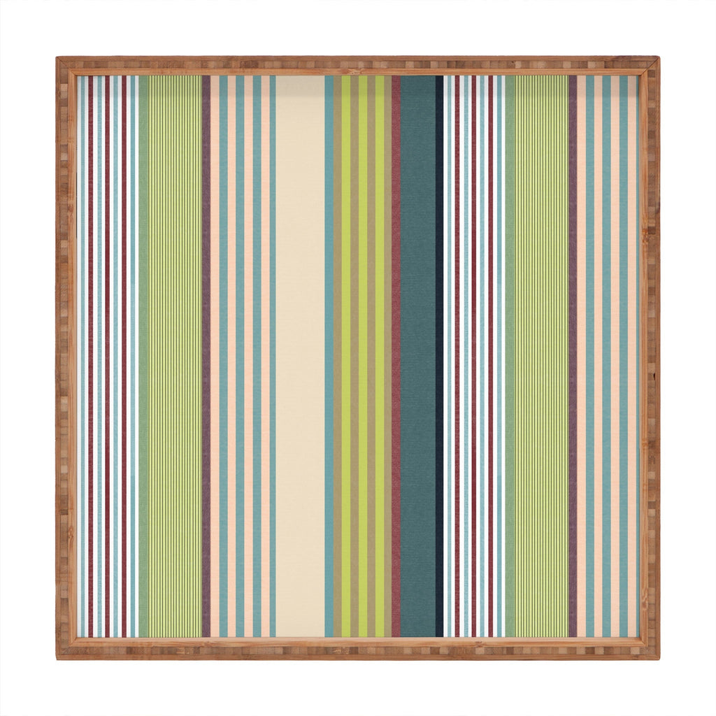 Marta Barragan Camarasa Colorful Stripe Delight Square Tray
