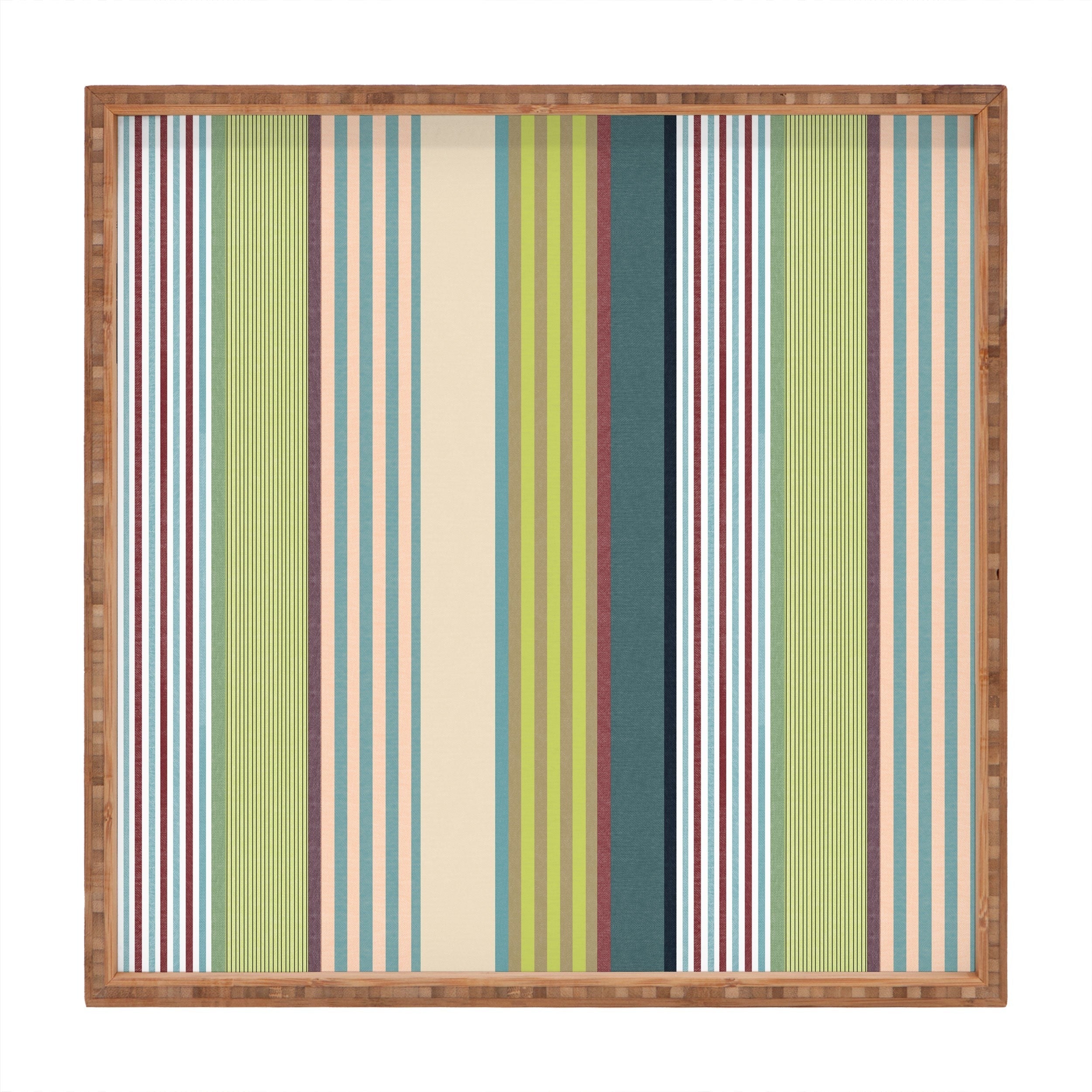 Marta Barragan Camarasa Colorful Stripe Delight Square Tray