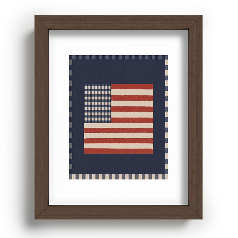 DENY Designs Gingham Flag Recessed Framing Rectangle