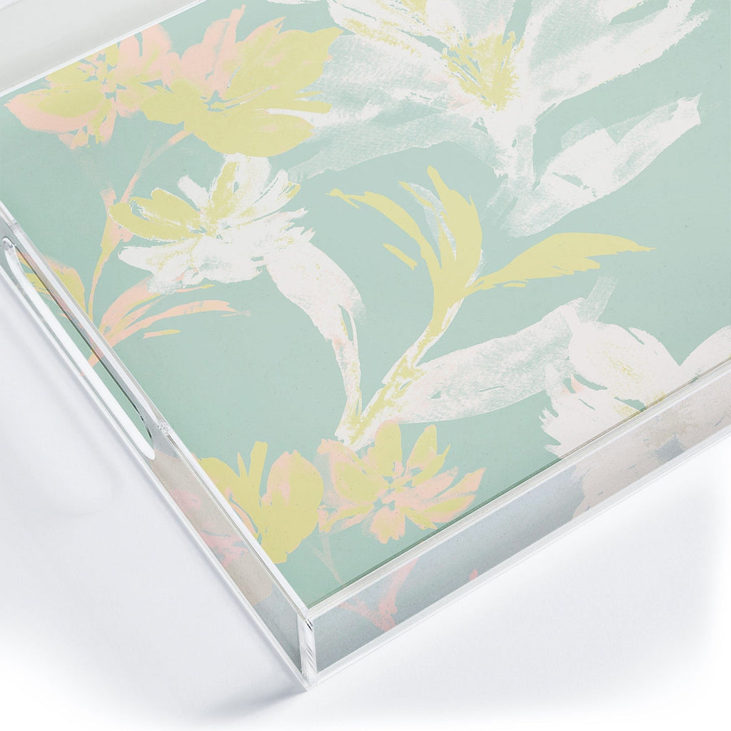 Gabriela Fuente Emma Floral Mint Acrylic Tray