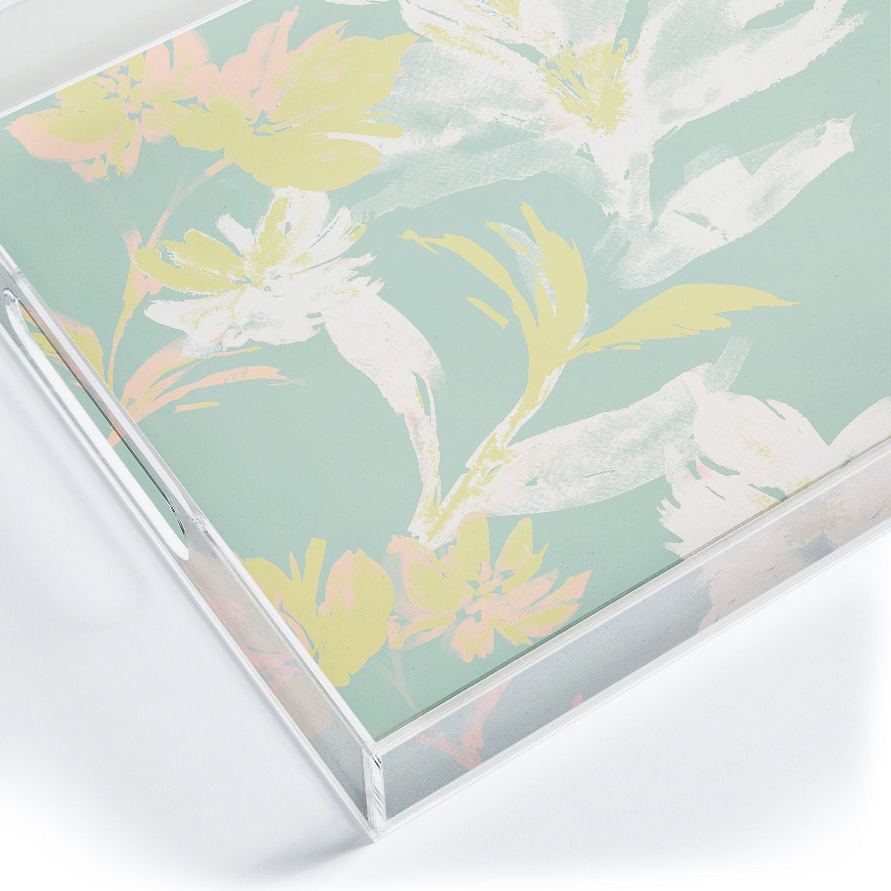 Gabriela Fuente Emma Floral Mint Acrylic Tray